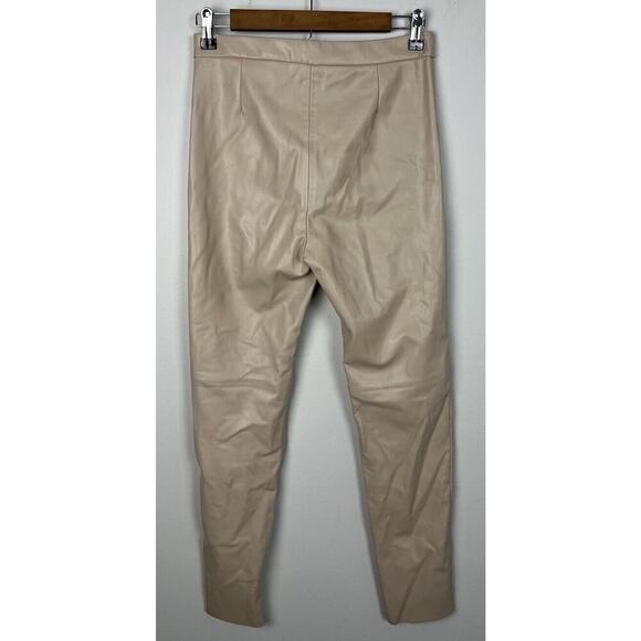 Zara Sand Beige Faux Leather Leggings Size Small Women’s - Picture 2 of 5